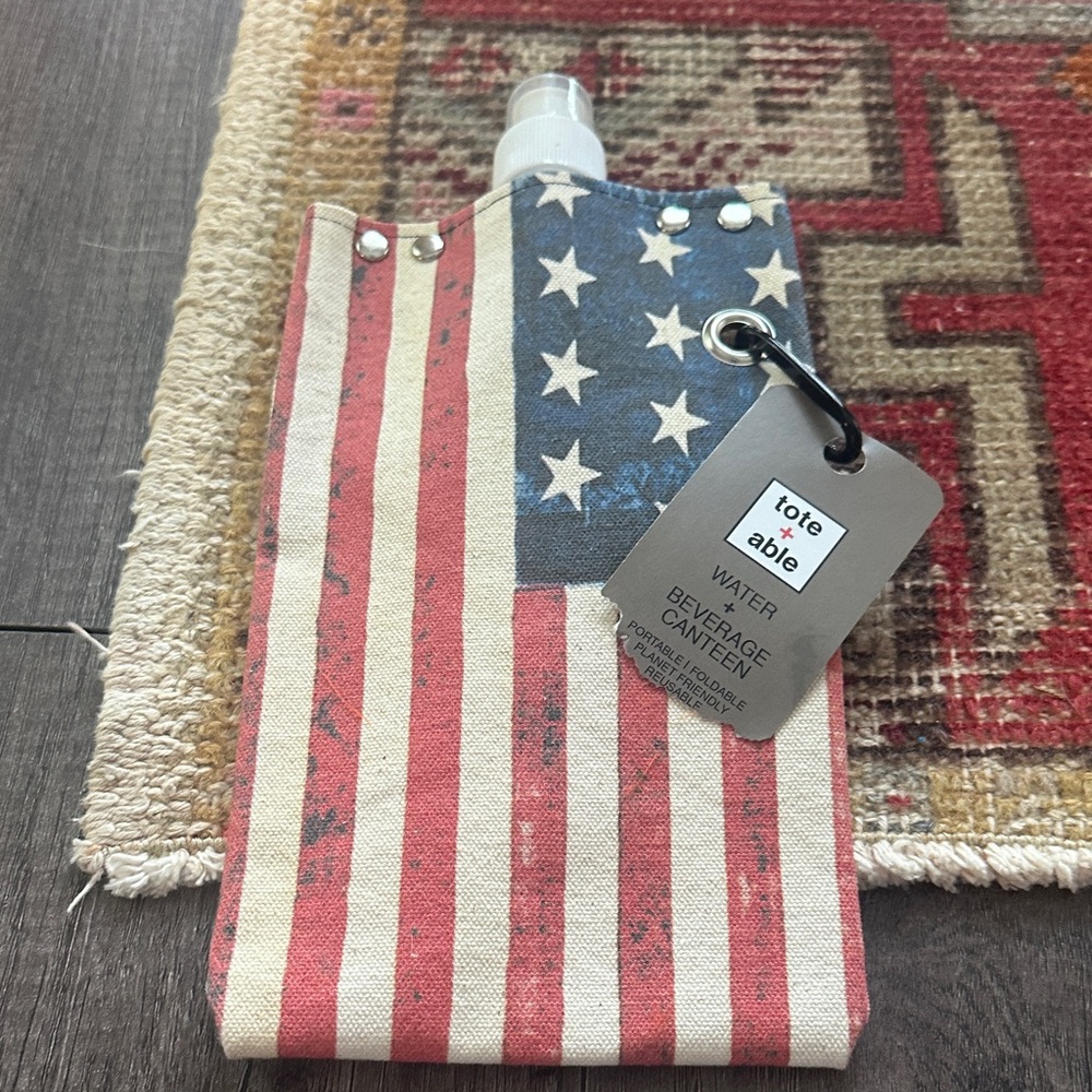 American Flag Beverage Canteen - Tote + Able- holds 16 ounces